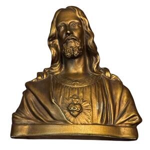 Jesus Sacred Heart Bust Statue Ceramic (?) VTG Religion Religious Church READ